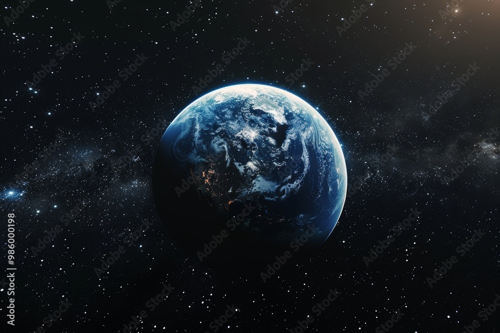 Fototapeta premium Earth in space: stunning view of our planet