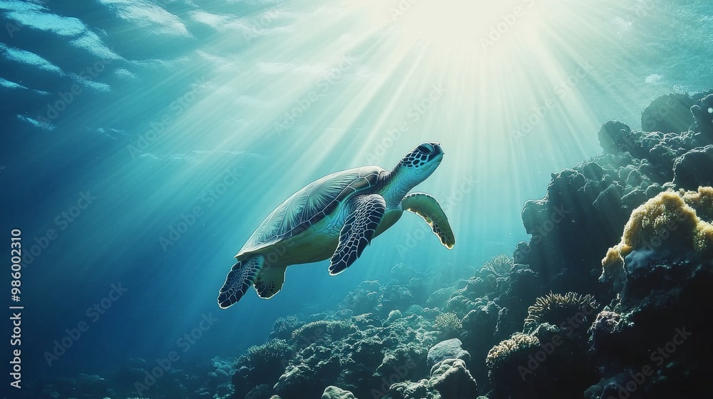 sea turtle swimming underwater sea turtle swimming underwater