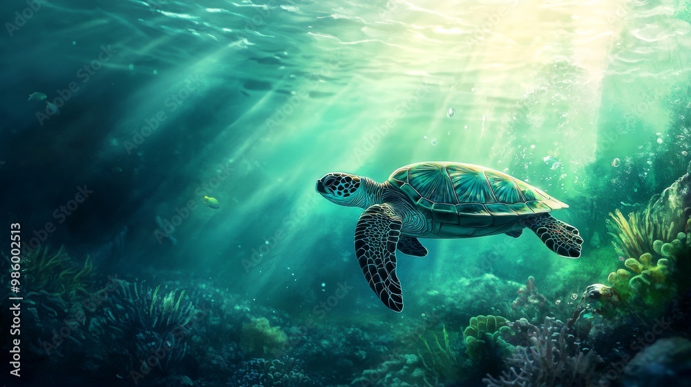 sea turtle swimming underwater sea turtle swimming underwater