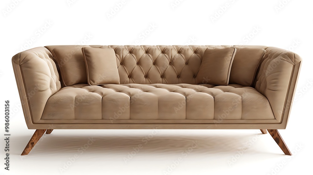 Fototapeta premium Comfortable sofa isolated on white background