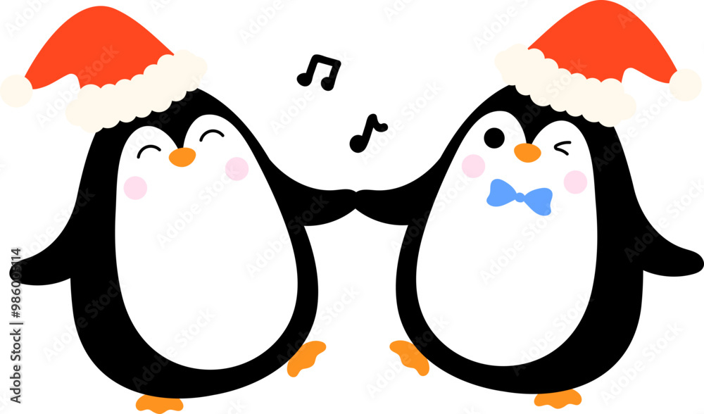 Naklejka premium Cute Christmas Penguin