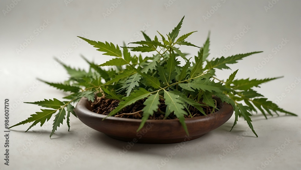 Neem herb isolated on a white background. Neem herb isolated on a white background.