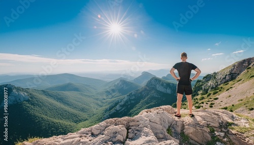 산 정상에서 먼곳을 응시하는 사람, 결단을 상징