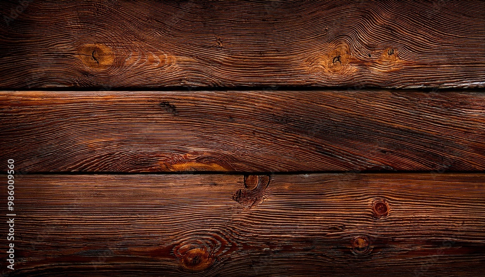 Naklejka premium old brown rustic dark wooden texture - wood timber background panorama long banner