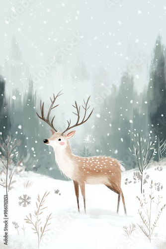 deer in snow