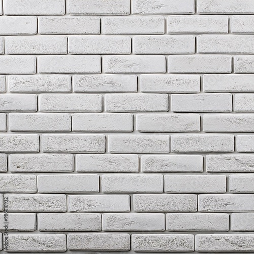 Panoramic background of wide white brick wall texture. Home or office design backdrop
