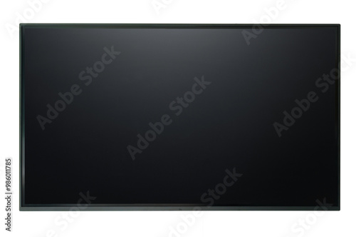 Obraz na płótnie Photo of a modern digital biard, lcd panel. Large computer monitor display mockup. Blank television template. Graphic design element for catalog as mock up, isolated on transparent background. w salonie