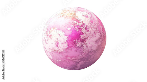 Purple sphere on a white background, representing a colorful globe or decorative ball