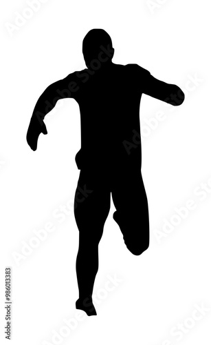 Person Running Front View Silhouette