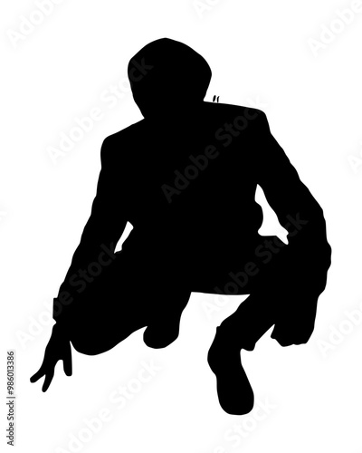 Person Kneeling Silhouette
