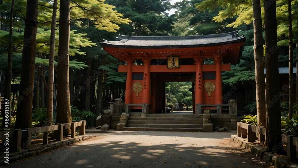 Photo of Miyajidake Shrine in Japan. Photo of Miyajidake Shrine in Japan.