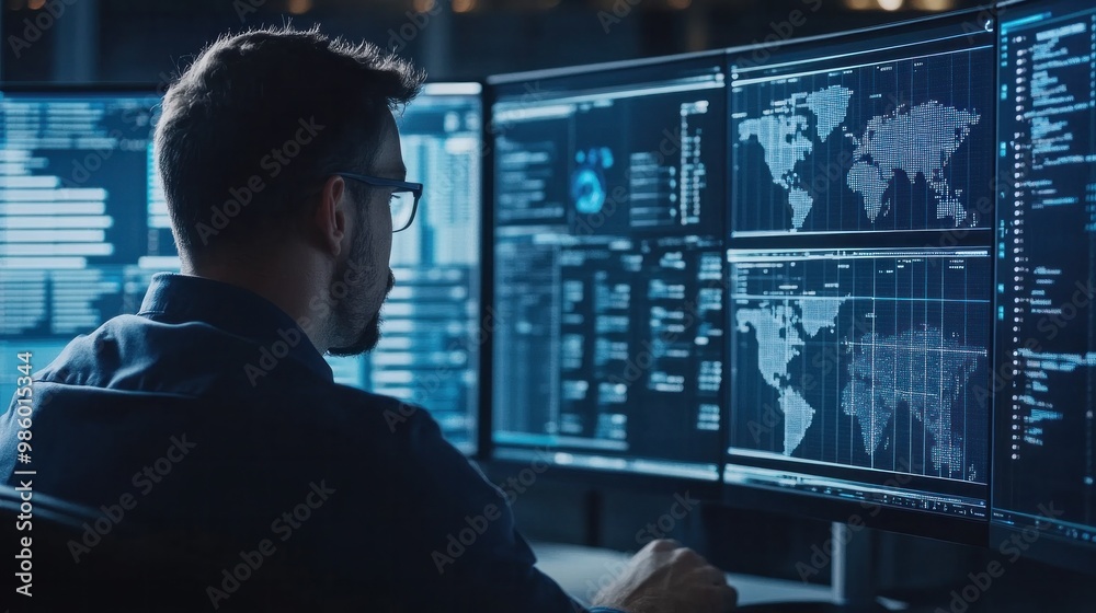 A network admin diagnosing and resolving issues on a corporate network, reviewing logs and performance metrics, A network admin diagnosing and resolving issues on a corporate network, reviewing logs and performance metrics,