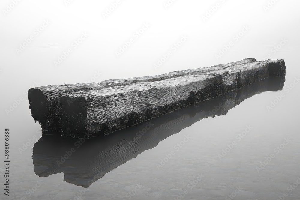 minimalist seascape weathered wooden beams emerging from still water high contrast black and white zenlike composition reflective surface minimalist seascape weathered wooden beams emerging from still water high contrast black and white zenlike composition reflective surface