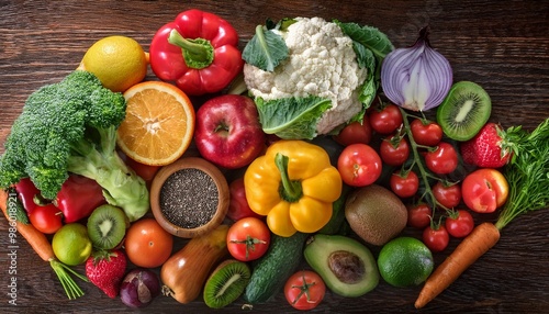 Wallpaper Mural Vegetables and fruits background Torontodigital.ca