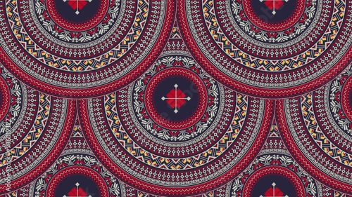 Traditional Ukrainian embroidery 4k motion graphic loop pattern