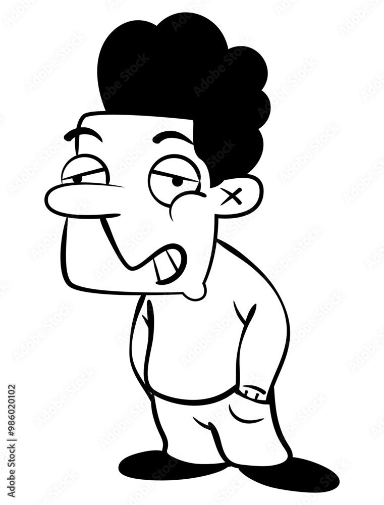 Cool Student Boy cartoon characters. Best for outline, logo, and coloring book with campus life themes Cool Student Boy cartoon characters. Best for outline, logo, and coloring book with campus life themes