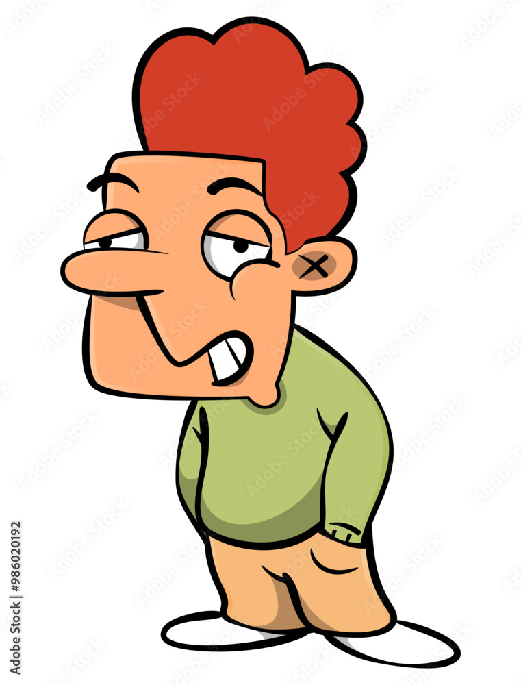 Obraz premium Cool Student Boy cartoon characters. Best for sticker, logo, and mascot with campus life themes