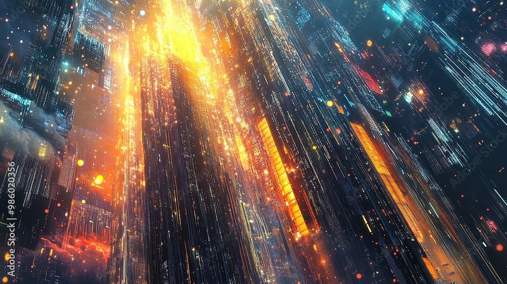 Futuristic Urban Fusion: A Striking Poster of a Towering Light Structure Over a Microchip – Perfect for Sports Interiors and Tech-Inspired Spaces! Futuristic Urban Fusion: A Striking Poster of a Towering Light Structure Over a Microchip – Perfect for Sports Interiors and Tech-Inspired Spaces!