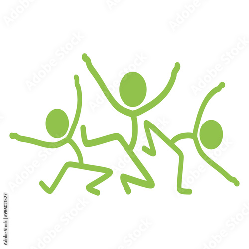 3 Stickman Guys Dancing Party People On Time Crew Love Music Life Play Freak Listening Fun Sound Club Bass Playing Band Hobby Dance Floor Weekend Quote Text Logo Friends Team Festival Disco