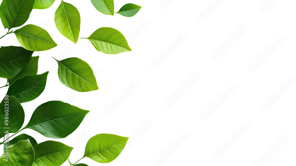 Green leaves border design showcasing nature's beauty in a fresh and vibrant illustration