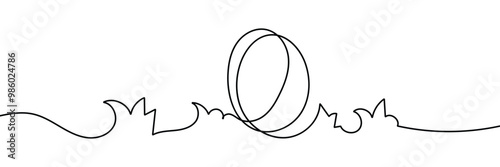 Ester egg line art style. Continuous one line drawing of Easter egg. Happy Easter concept. Egg line art, Vector illustration. 