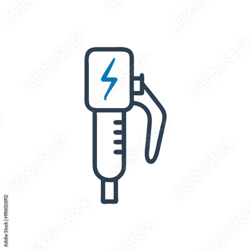 Electric Pump Vector Icon, Compressor vector icon, Fuel Pump With Electric Plug Icon photo