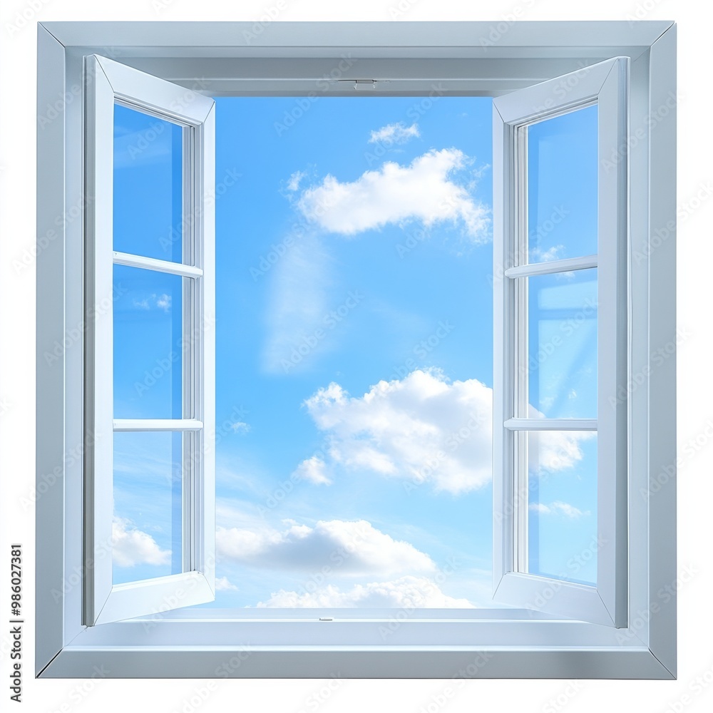 Obraz premium cloud window isolated on white background