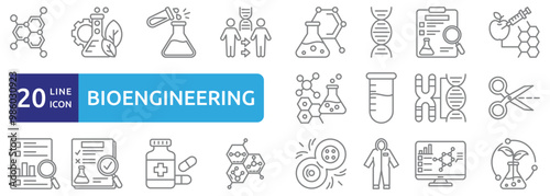 Bio engineering icon set