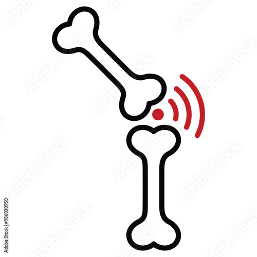 Joint pain, arthritis line icon vector design template