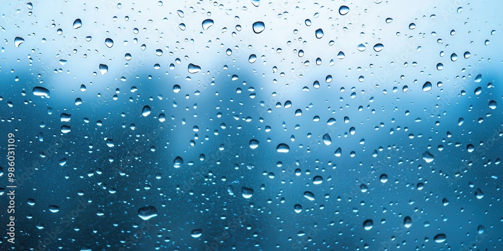 Raindrops on Window Glass with Blurry Background Raindrops on Window Glass with Blurry Background