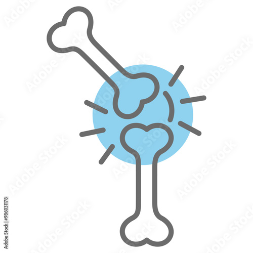 Joint pain, arthritis line icon vector design template