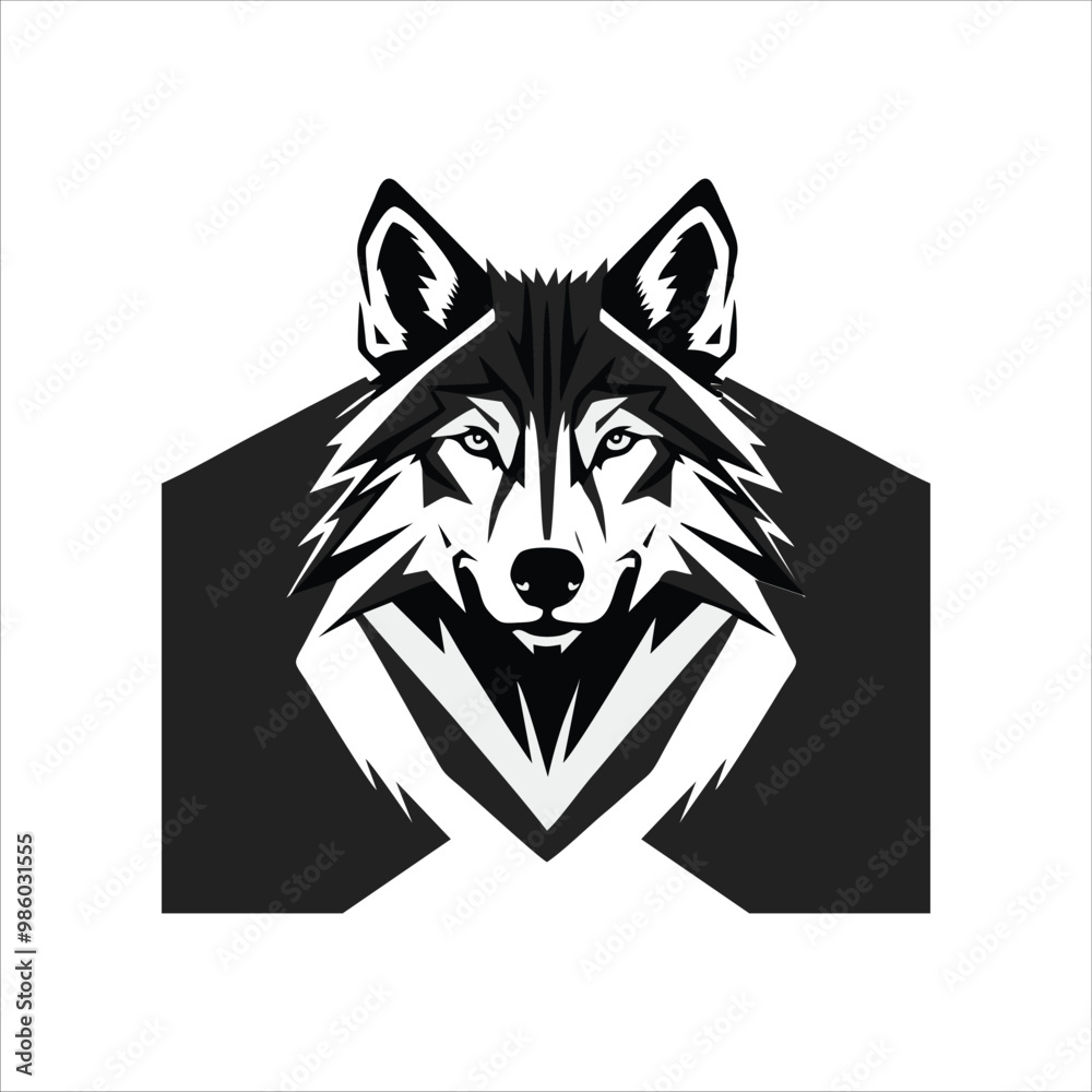 Fototapeta premium wolf head mascot illustration logo concept design