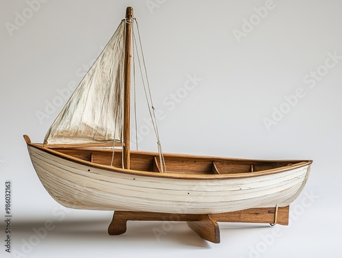 Wooden Sailboat Model: A Detailed and Exquisite Miniature