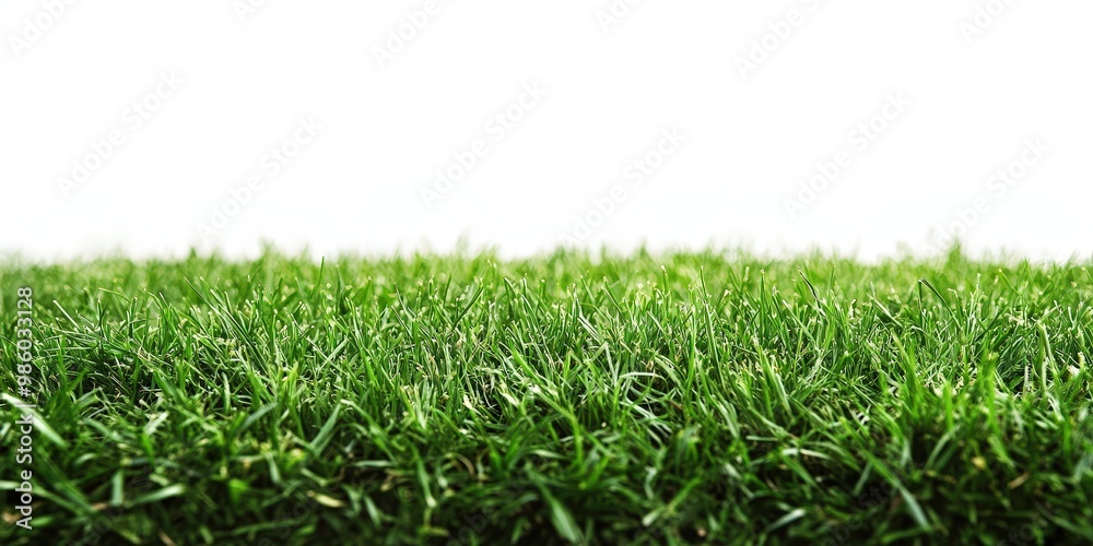 Lush Green Lawn Isolated on White Background Lush Green Lawn Isolated on White Background