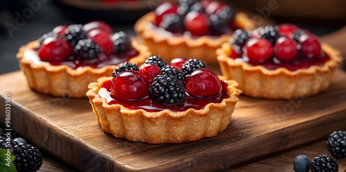 Wallpaper Mural Delicious Berry Tarts Torontodigital.ca