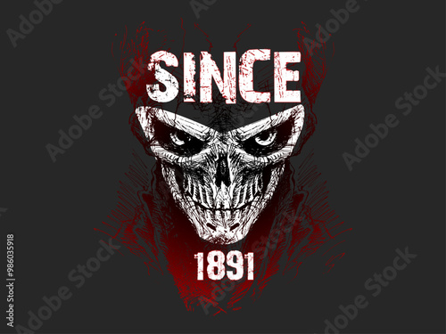 SINCE 1891- HALLOWEEN GHOST FACE MASK T-SHIRT DESIGN. photo