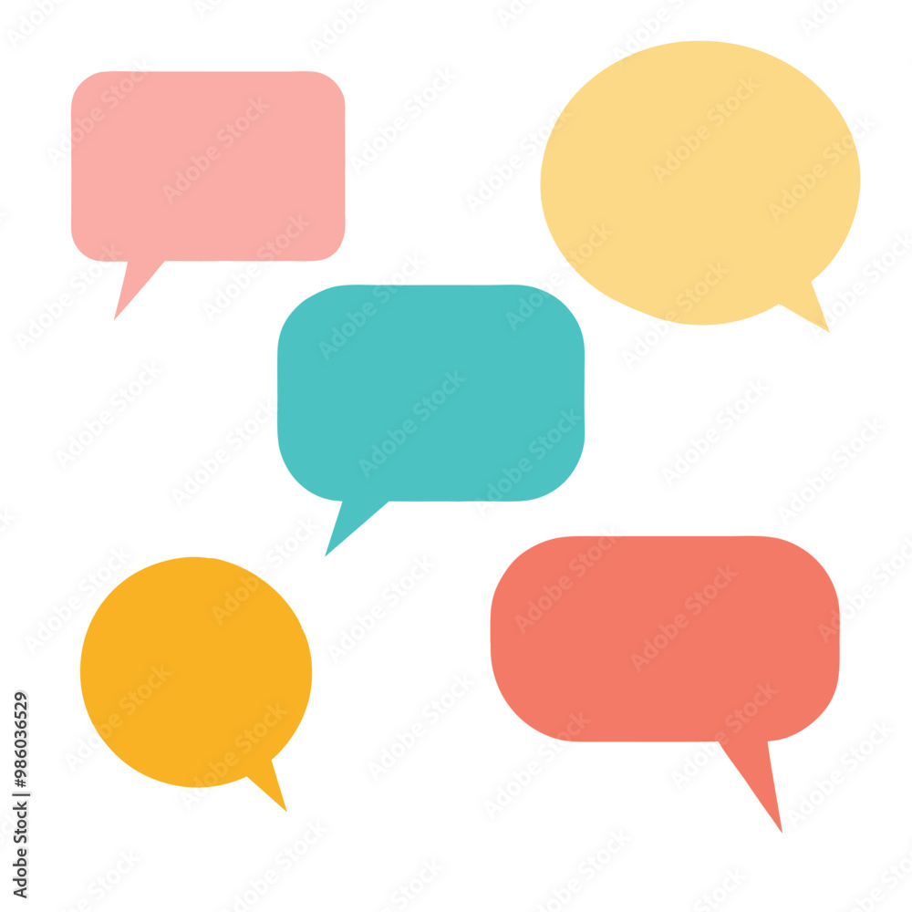 Playful pastel speech bubbles with lines and dots, ideal for creative designs and presentations. Playful pastel speech bubbles with lines and dots, ideal for creative designs and presentations.