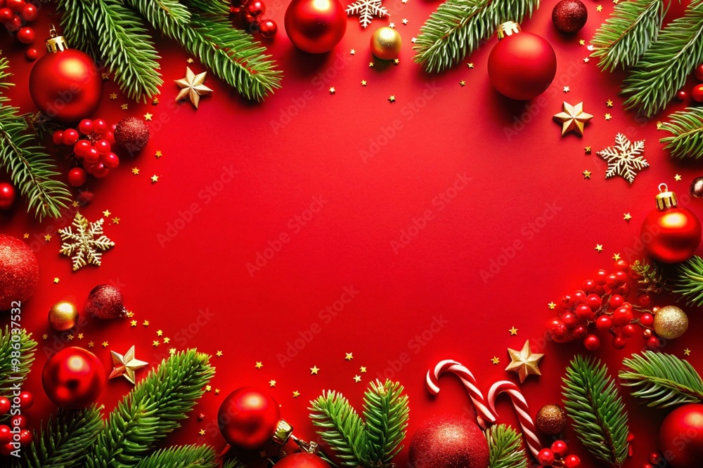 Christmas background with Christmas balls elements and decoration