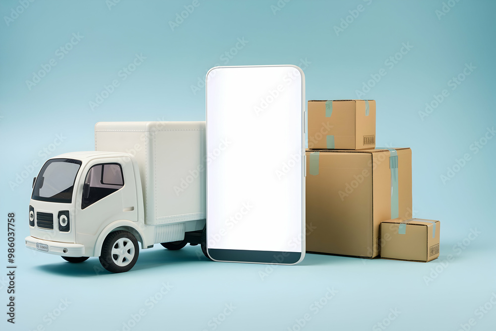 Modern Logistics and Delivery Concept with Mobile Tracking Modern Logistics and Delivery Concept with Mobile Tracking