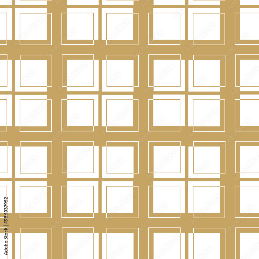 Abstract geometric pattern with squares, stripes, lines. Seamless vector background. White and gold ornament. Modern graphic design. Abstract geometric pattern with squares, stripes, lines. Seamless vector background. White and gold ornament. Modern graphic design.
