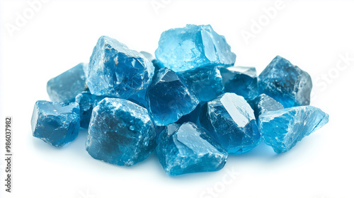 Wallpaper Mural Natural Elegance: Blue Topaz Gemstones on White Background Torontodigital.ca
