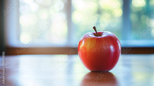 Simplicity in Focus: The Allure of a Single Red Apple