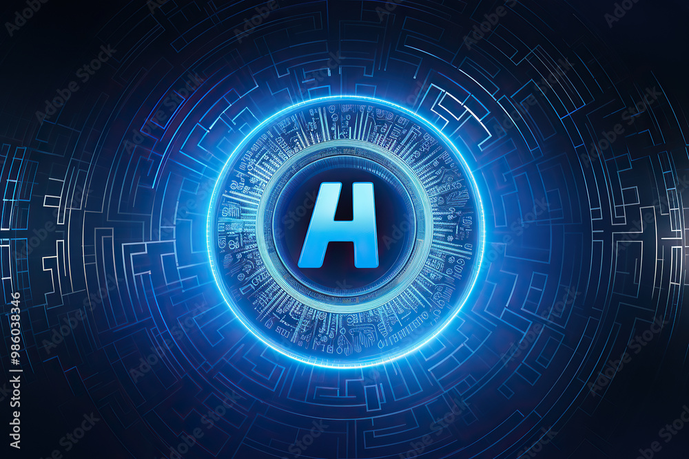 generated illustration of futuristic interface with electronic chips and artificial intelligence. generated illustration of futuristic interface with electronic chips and artificial intelligence.