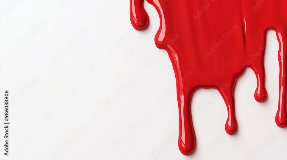 Bold Contrast: Close-Up View of Red Paint on a White Surface Bold Contrast: Close-Up View of Red Paint on a White Surface