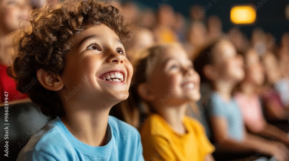A young child beams with excitement in a dynamic classroom setting, surrounded by friends, embodying the spirit of joy and togetherness in educational exploration. A young child beams with excitement in a dynamic classroom setting, surrounded by friends, embodying the spirit of joy and togetherness in educational exploration.