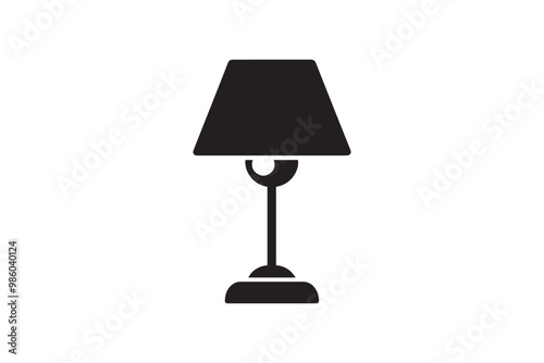 desk lamp clipart vector silhouette isolated in white background