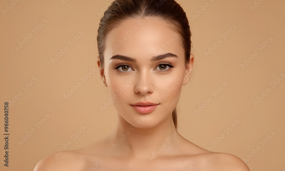 Close-up of a Woman with Flawless Skin and Luscious Lips Close-up of a Woman with Flawless Skin and Luscious Lips