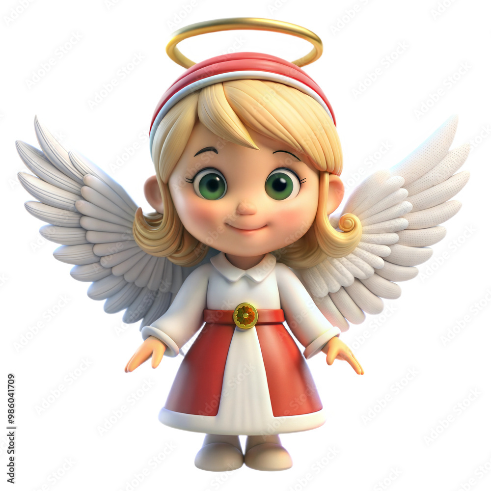 Fototapeta premium an angel christmas cute 3d illustration