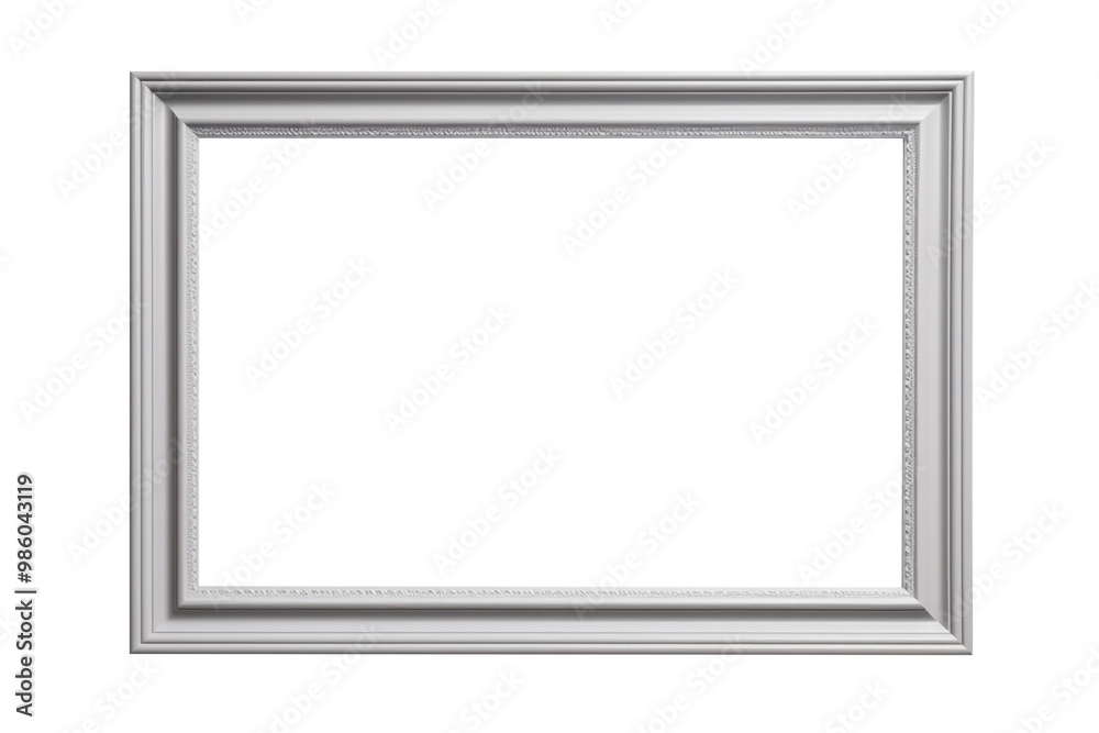 Grey picture frame with an empty blank canvas for use as a border or home décor, png file cut out and isolated on a transparent background, stock illustration image Grey picture frame with an empty blank canvas for use as a border or home décor, png file cut out and isolated on a transparent background, stock illustration image