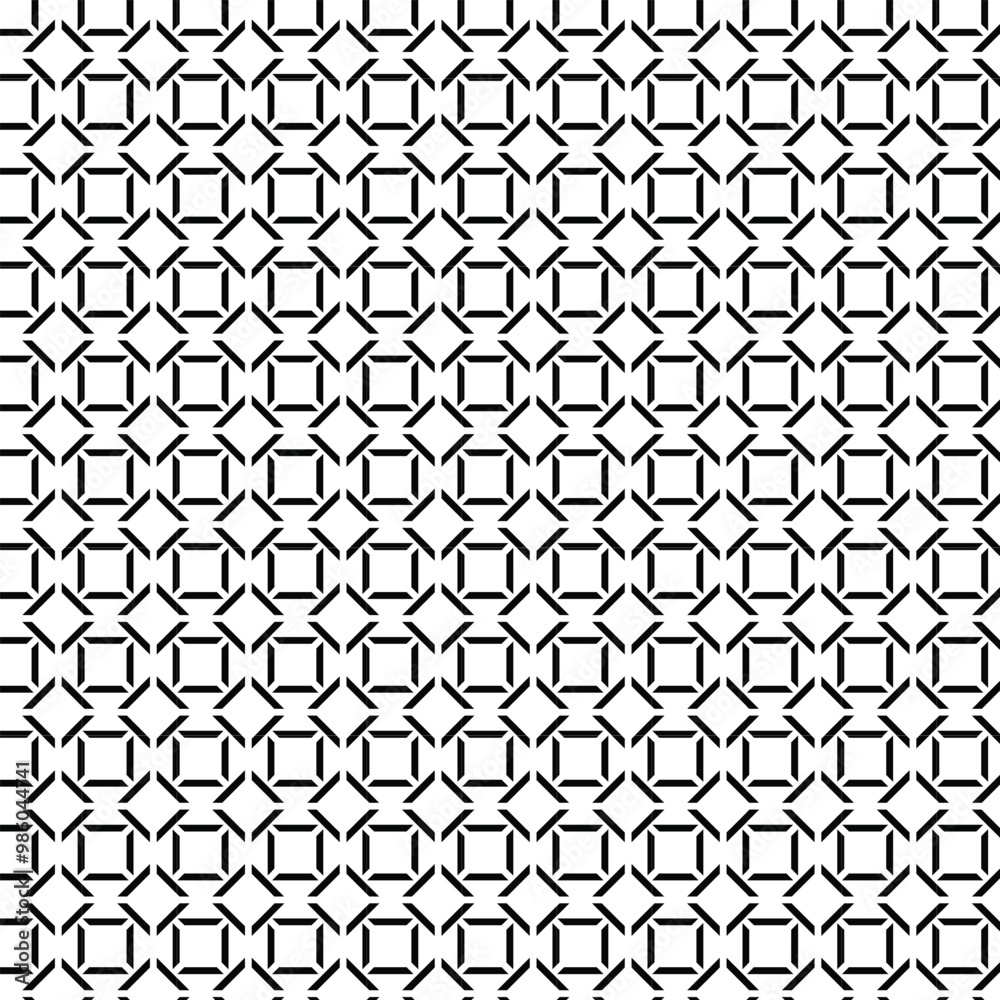Seamless black and white diamond grid pattern.	